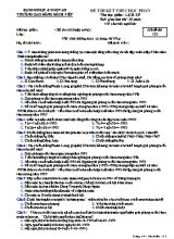 Đề thi kết thúc học phần Lịch sử - Mã đề 133 - Trường Cao đẳng Bách Việt